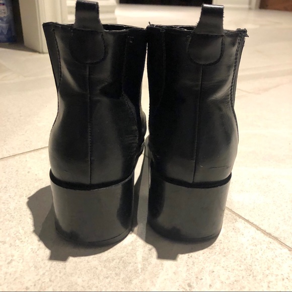 Joe Fresh Classic Black Faux Leather Ankle Boots - Picture 4 of 7